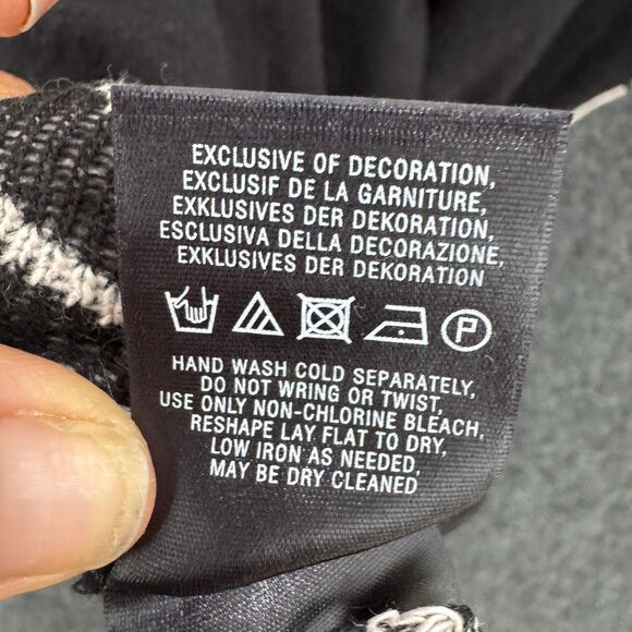 Anthropologie Knitted & Knotted Sweater Women's XL Black Cream Jacquard - Picture 9 of 10